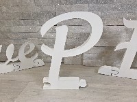 Regali e Bomboniere - Prodotti - Wedding Legno E FOREX - LETTERA P h20X2cm puzzle MAIUSCOLA CORSIVO legno shabby Made in ITALY