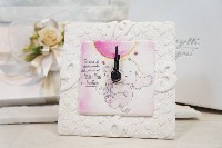 Regali e Bomboniere - Prodotti - MEMORY - OROLOGIO ELEFANTINO ROSA 14.7X14.7CM POVERE DI MARMO