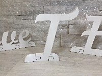 Regali e Bomboniere - Prodotti - Wedding Legno E FOREX - LETTERA T h20X2cm puzzle MAIUSCOLA CORSIVO legno shabby Made in ITALY 