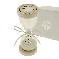 Regali e Bomboniere - Prodotti - Quadrifoglio  SOLIDALE - CLESSIDRA MEDIA QUADRIFOGLIO H.14 CM CON BOX