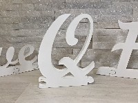 Regali e Bomboniere - Prodotti - Wedding Legno E FOREX - LETTERA Q h20X2cm puzzle MAIUSCOLA CORSIVO legno shabby Made in ITALY