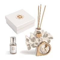 Regali e Bomboniere - Prodotti - Quadrifoglio  SOLIDALE - PROFUMATORE ICONA CRESIMA E ALBERO 10x10 CON BOX E KIT ESSENZA