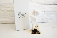 Regali e Bomboniere - Prodotti - MEMORY - GUFO STIL. H.16 BIANCO/ORO POLVERE DI MARMO CON BOX