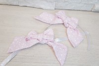 Regali e Bomboniere - Prodotti - FIOCCHI PRONTI RASO - FIOCCO IN COTONE CON STELLINE 10X7,5CM ROSA