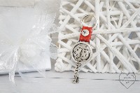 Regali e Bomboniere - Prodotti - FANTIN Portachive - PORTACHIAVI COCCINELLA SUCCESSO  13X4CM ARG E PELLE ROSSO E BOX