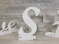 Regali e Bomboniere - Prodotti - Wedding Legno E FOREX - LETTERA S h20X2cm puzzle MAIUSCOLA CORSIVO lN FOREX shabby Made in ITALY 