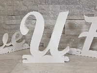 Regali e Bomboniere - Prodotti - Wedding Legno E FOREX - LETTERA U h20X2cm puzzle MAIUSCOLA CORSIVO legno shabby Made in ITALY 