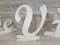 Regali e Bomboniere - Prodotti - Wedding Legno E FOREX - LETTERA V h20X2cm puzzle MAIUSCOLA CORSIVO legno shabby Made in ITALY 