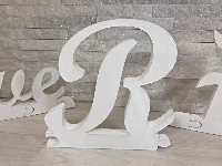Regali e Bomboniere - Prodotti - Wedding Legno E FOREX - LETTERA R h20X2cm puzzle MAIUSCOLA CORSIVO legno shabby Made in ITALY 