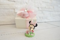 Regali e Bomboniere - Prodotti - Bomboniere Disney e cartoni - MINNIE CON FIORI H.6CM resina 