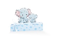 Regali e Bomboniere - Prodotti - Scatoline PORTA CONFETTI - CUCCIOLO ELEFANTE MAMMA/BIMBO 10x3xh7,5CM scatolina porta confetti
