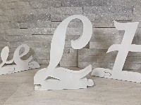 Regali e Bomboniere - Prodotti - Wedding Legno E FOREX - LETTERA L h20X2cm puzzle MAIUSCOLA CORSIVO legno shabby Made in ITALY