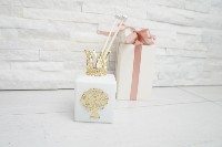 Regali e Bomboniere - Prodotti - Profumatori - PROFUMATORE GR BIANCO CON ALBERO E CORONA ORO 9,5X15CM 500ML CON BOX