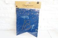 Regali e Bomboniere - Prodotti - Party e festa - FLAGBANNER 18 ANNI ELEGANT TRUE BLUE 6m