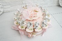 Regali e Bomboniere - Prodotti - OFFERTE DI GENNAIO - TORTA ROSA CIUCCI ARGENTO E MADREPERLA 15PEZZI OFFERTA