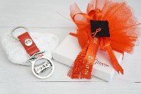 Regali e Bomboniere - Prodotti - FANTIN Portachive - Portachiavi LAUREA 13X4 ARGENTO E PELLE CON BOX 