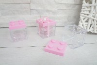 Regali e Bomboniere - Prodotti - BARATTOLI PLASTICA - CUBO BOX LEGO 5X5X5CM ROSA