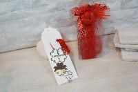 Regali e Bomboniere - Prodotti - Comunione e Cresima - SEGNALIBRO QUADRIFOGLIO 10,5cm CON NAPPA ROSSA 