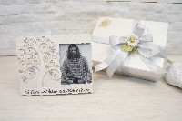 Regali e Bomboniere - Prodotti - Cornici e Orologi - PORTAFOTO ALBERO DELLA VITA 13X16CM interno 7x10cm POLVERE DI MARMO CON BOX