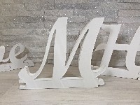 Regali e Bomboniere - Prodotti - Wedding Legno E FOREX - LETTERA M h20X2cm puzzle MAIUSCOLA CORSIVO legno shabby Made in ITALY