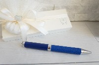 Regali e Bomboniere - Prodotti - FANTIN PENNE - PENNA BLU ECOPELLE 13CM CON BOX