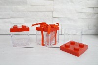 Regali e Bomboniere - Prodotti - BARATTOLI PLASTICA - CUBO BOX LEGO 5X5X5CM COLORI ROSSO