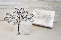 Regali e Bomboniere - Prodotti - MEMORY - SACRO ALBERO ARGENTO POLVERE DI MARMO 16X15CM CON BOX