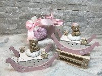 Regali e Bomboniere - Prodotti - Battesimo E Nascita - Baby ORSUS ROSA resina con carillon cm. 16 2 soggetti assortiti