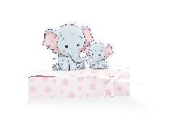 Regali e Bomboniere - Prodotti - Scatoline PORTA CONFETTI - CUCCIOLO ELEFANTE MAMMA/BIMBA 10x3xh7,5CM scatolina porta confetti