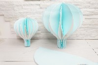 Regali e Bomboniere - Prodotti - Accessori Allestimenti -  SET 3 MONGOLFIERE AZZURRE DA APPENDERE