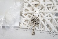 Regali e Bomboniere - Prodotti - FANTIN Portachive - PORTACHIAVI ALBERO SOGNI 13X4CM ARG E PELLE BIANCO CON BOX