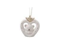 Regali e Bomboniere - Prodotti - Battesimo E Nascita - PROFUMATORE ORSO CON CORONA LED H 13.5CM con box