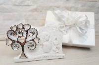 Regali e Bomboniere - Prodotti - MEMORY - ALBERO BIMBA COMUNIONE 17X11CM QUADRETTO DA APPOGGIO POLVERE DI MARMO CON BOX