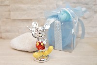 Regali e Bomboniere - Prodotti - Battesimo E Nascita - MICKEY ARGENTO E COLORATO H9,5CM BOMBONIERA RESINA CON BOX