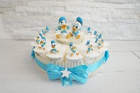 Regali e Bomboniere - Prodotti - OFFERTE DI GENNAIO - TORTA BOMBONIERE 14 FETTE DONALD ( 4cm) + 2 CENTRALI DONALD ( mis 10cm circa)