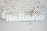 Regali e Bomboniere - Prodotti - Porta Confetti Polistirolo - NOME PORTA CONFETTI COLORATO DAVANTI 60CM (SENZA BRILLATINI)