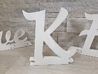 Regali e Bomboniere - Prodotti - Wedding Legno E FOREX - LETTERA K h20X2cm puzzle MAIUSCOLA CORSIVO legno shabby Made in ITALY