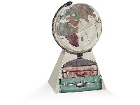 Regali e Bomboniere - Prodotti - Scatoline PORTA CONFETTI - ASTUCCIO TEMA VIAGGIO 6,6X4X10CM SCATOLINA PORTA CONFETTI