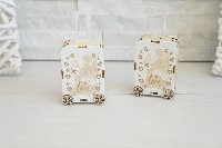 Regali e Bomboniere - Prodotti - Contenitori LEGNO - TROLLEY MATRIMONIO 5,5C X H12CM