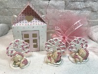 Regali e Bomboniere - Prodotti - Battesimo E Nascita - ORSO E ALBERO DELLA VITA 3X5X5,5CM ROSA
