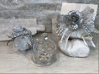 Regali e Bomboniere - Prodotti - Cristallo e Vetro - SCATOLA COPERCHIO 25ANNIVERSARIO  ARGENTO 10,5X10,5X7,5CM
