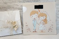 Regali e Bomboniere - Prodotti - Bomboniere Utili - BILANCIA SPOSINI PESA PERSONE 28X28CM CON BOX