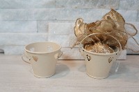 Regali e Bomboniere - Prodotti - Comunione e Cresima - SECCHIELLO METALLO PANNA 6,5X4XH5,5CM 