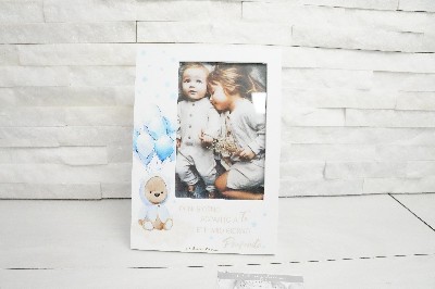 Regali e Bomboniere - Prodotti - Claraluna - PORTAFOTO ORSETTO AZZURRO 