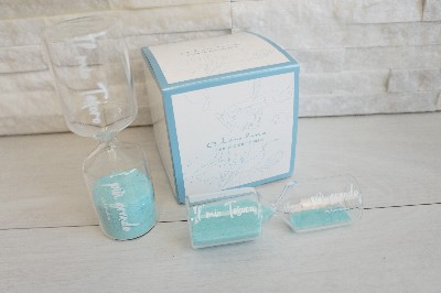 Regali e Bomboniere - Prodotti - Claraluna - -3,5X12CM- CLESSIDRA PICCOLA CON SABBIA AZZURRA