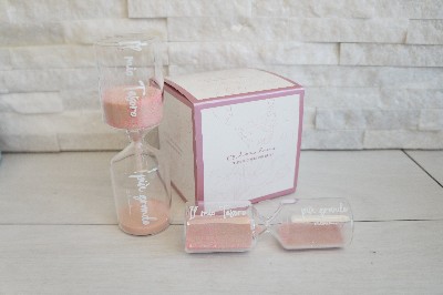Regali e Bomboniere - Prodotti - Claraluna - -3,5X12CM- CLESSIDRA PICCOLA CON SABBIA ROSA