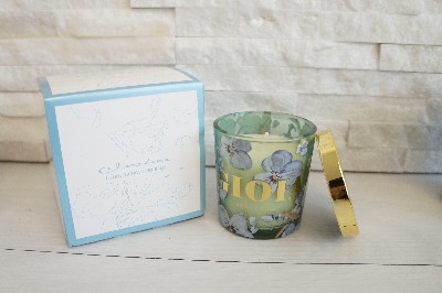 Regali e Bomboniere - Prodotti - Claraluna - 120gr-7X7,5CM- CANDELA GIOIA PICCOLA VERDE LAVANDA 