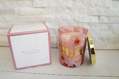 Regali e Bomboniere - Prodotti - Claraluna - 210gr-7X7,5CM- CANDELA  FFELICITA  GRANDE ROSA VANIGLIA 