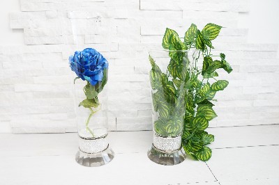 Regali e Bomboniere - Prodotti - FANTIN ARGENTI - H.30cm -  VASO IN VETRO CON BASE STRASS con box 