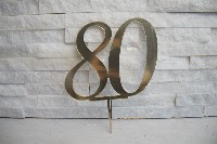 Regali e Bomboniere - Prodotti - CAKE TOPPER - CAKE TOPPER PLEX - NUMERO 80 - ORO H14